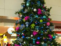 At St Maarten airport (SXM) before Paula went home on the 12th. One final shot with a grand Christmas tree! When I left 4 days later it was gone. At first I thought maybe Paula took it with her but I haven&#39;t seen it here so I could be mistaken.